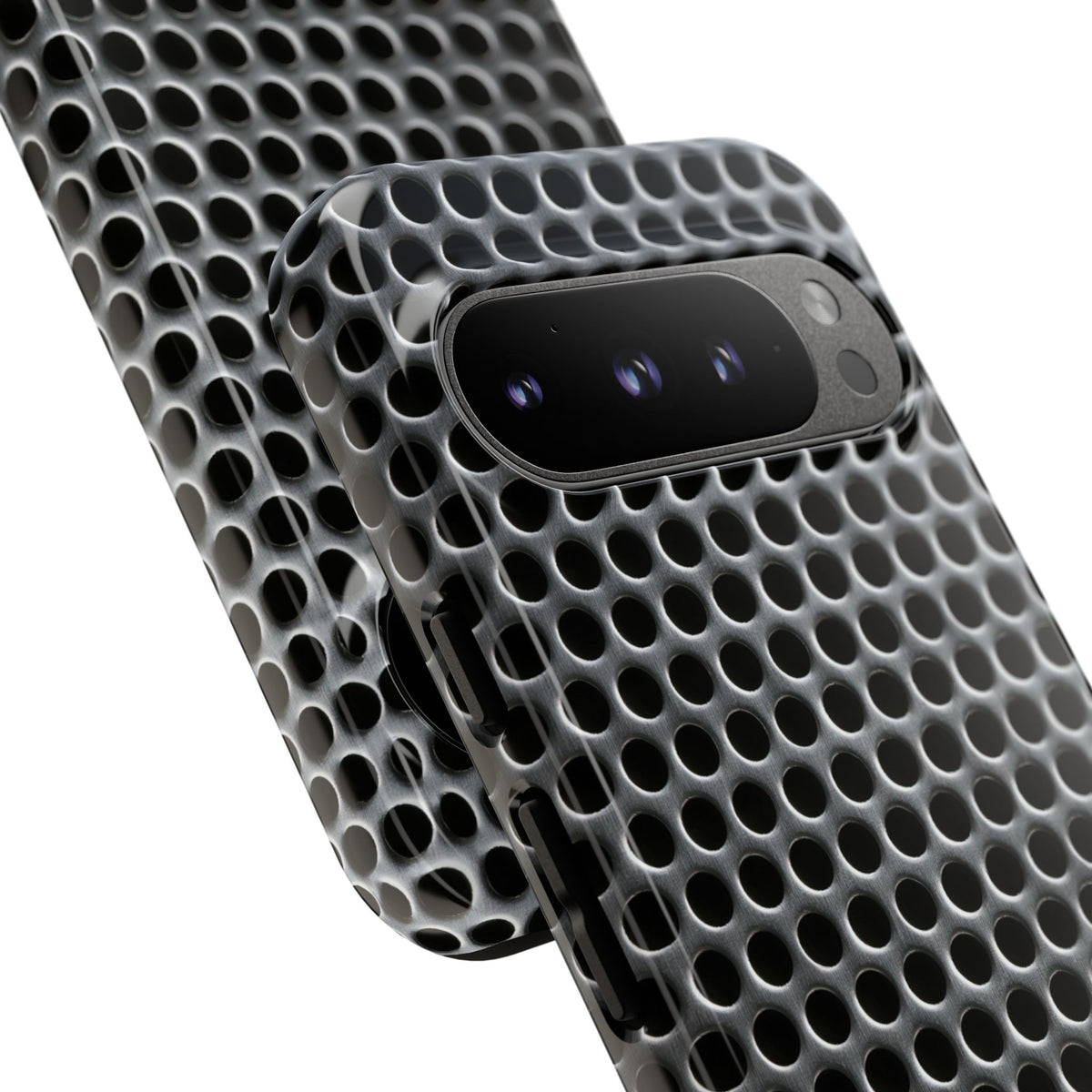 Brushed Perforated Steel · Tough Phone Case for Pixel ·  Silver