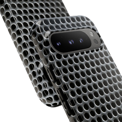 Brushed Perforated Steel · Tough Phone Case for Pixel ·  Silver