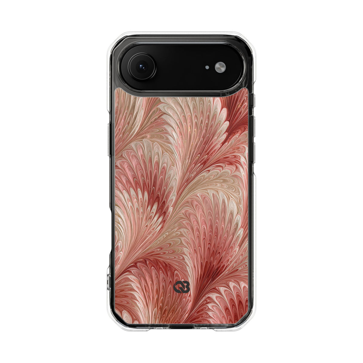 Blush Petal Plume · Clear Impact Magnetic Phone Case for iPhone · Pink