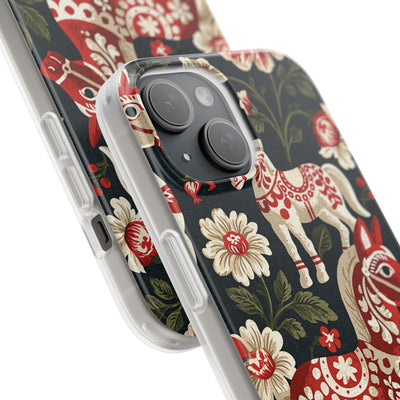 Nordic Dala Meadow · Lite Phone Case for iPhone ·  Red