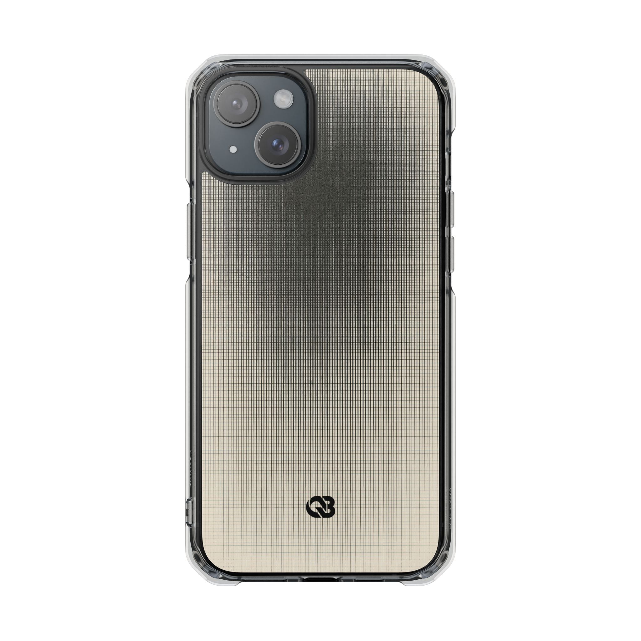 Beige Impact MagSafe Phone Case for iPhone - Carbon Screen Grid