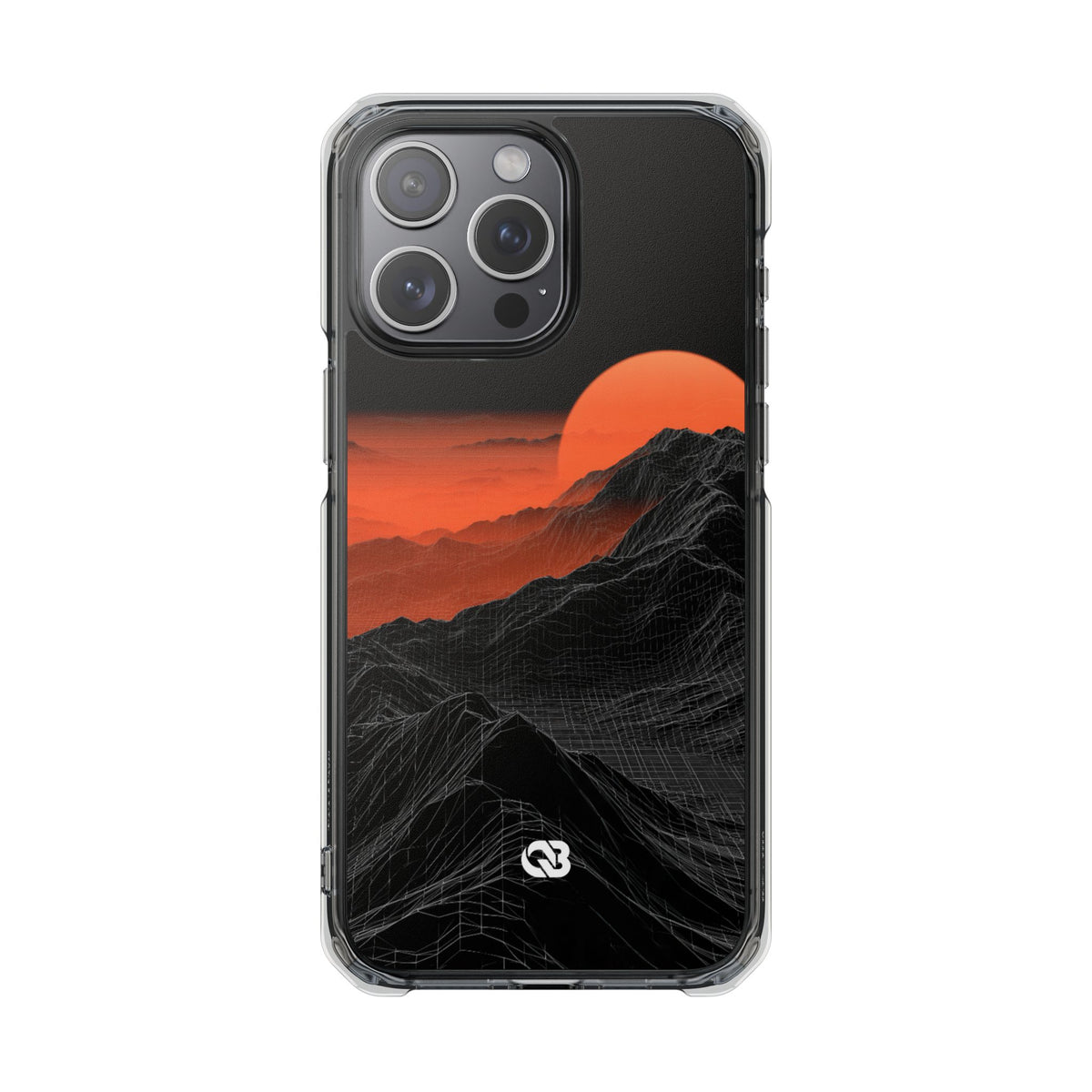Solar Ridge Mesh · Clear Impact Magnetic Phone Case for iPhone · Black