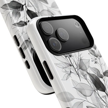 Veined Leaves Gray iPhone 17 Pro Max Case - Tough+ - CASE•BOB