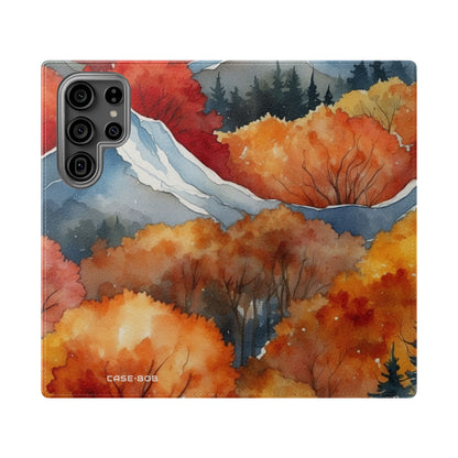 Snowcapped Ember Mountains - Samsung S23 Ultra Case - Wallet
