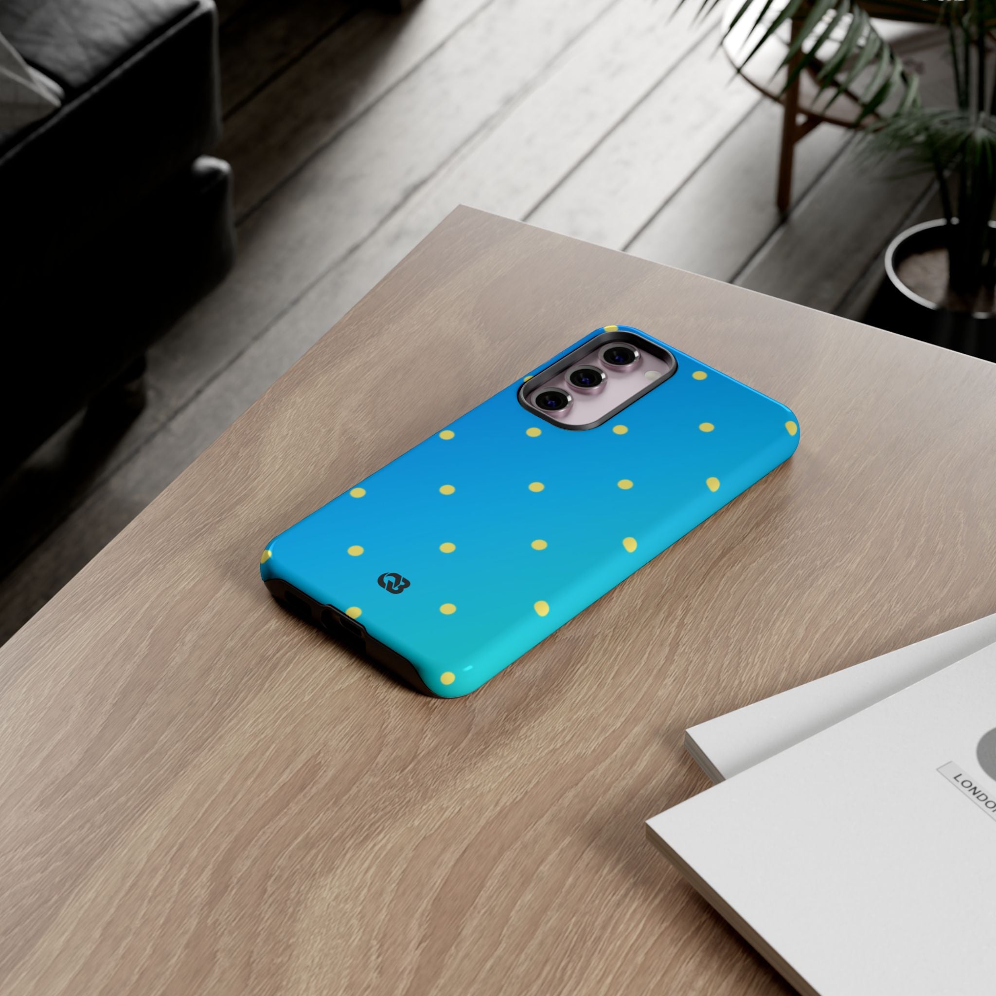 Cyan Sun Dots · Tough Custodia per Samsung