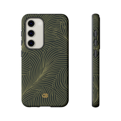 Green Tough Phone Case for Samsung - Dark Olive Plume