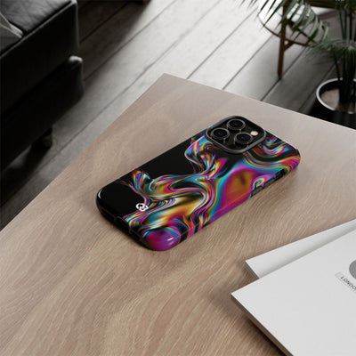 Purple Tough Phone Case for iPhone - Liquid Neon Chrome