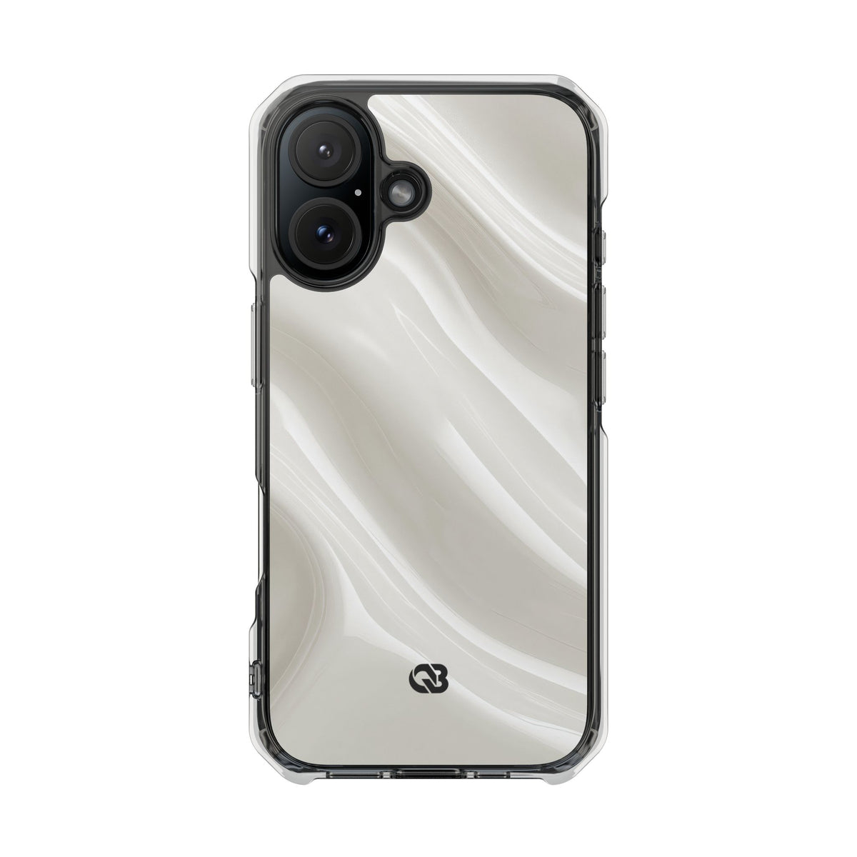 Liquid Enamel Fold · Clear Impact Magnetic Phone Case for iPhone ·  White