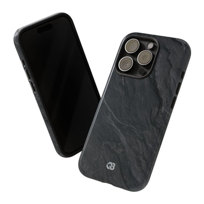 Black Tough Phone Case for iPhone - Midnight Slate Ridge