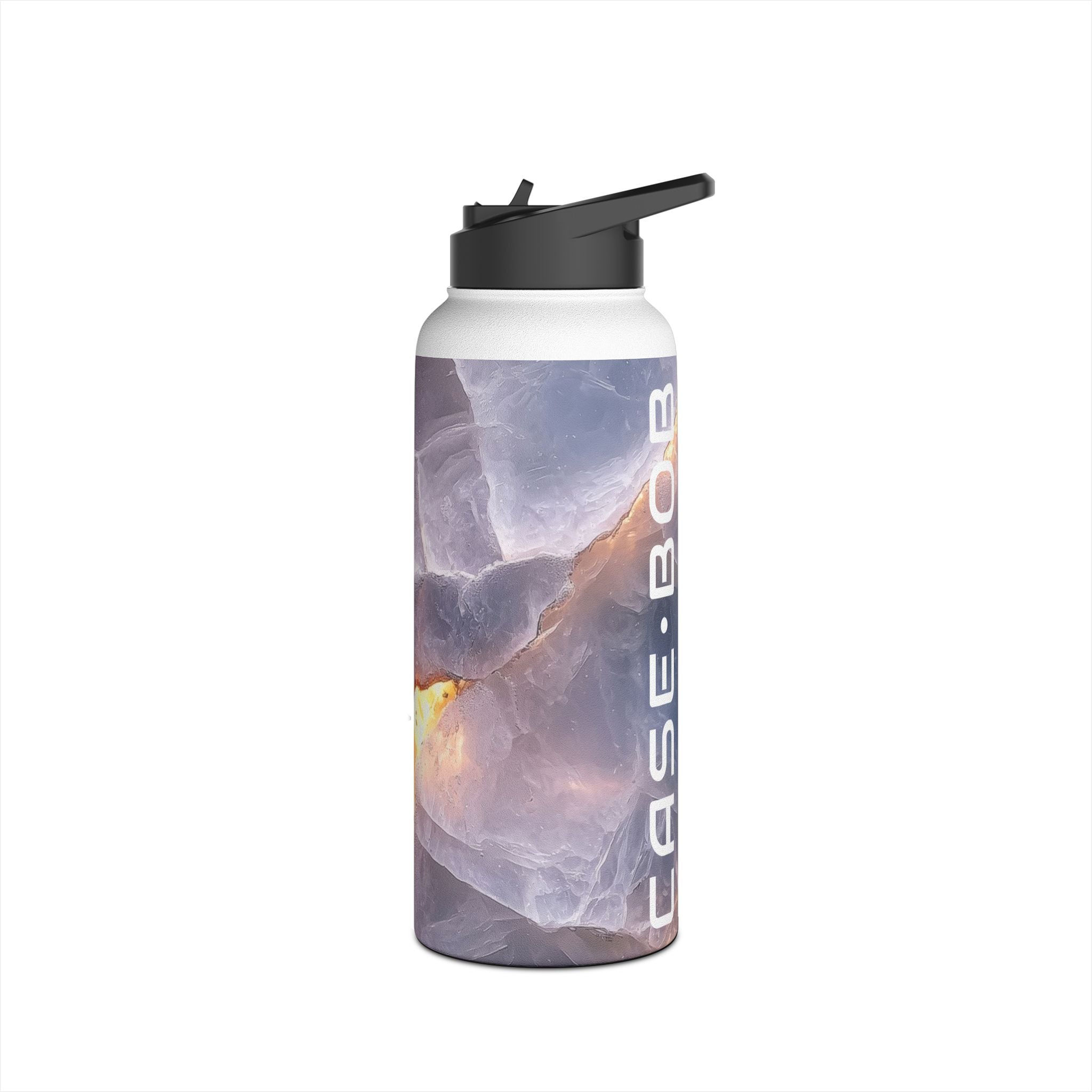 Crystal Veins Glow - Stainless Steel Water Bottle