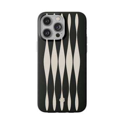 Black Lite Phone Case for iPhone - Ivory Spindle Grid