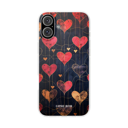 Golden Hearts Network iPhone 16 Plus Cover - Blød