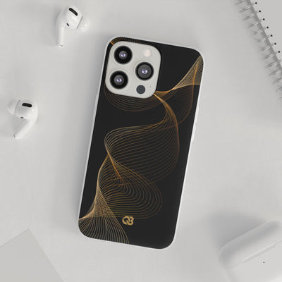 Golden Contour Flow · Lite Phone Case for iPhone ·  Black