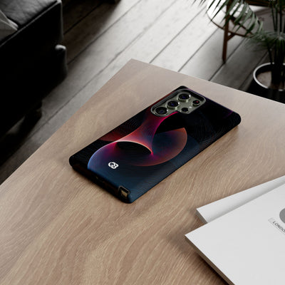 Black Tough Phone Case for Samsung - Cobalt Crimson Flux