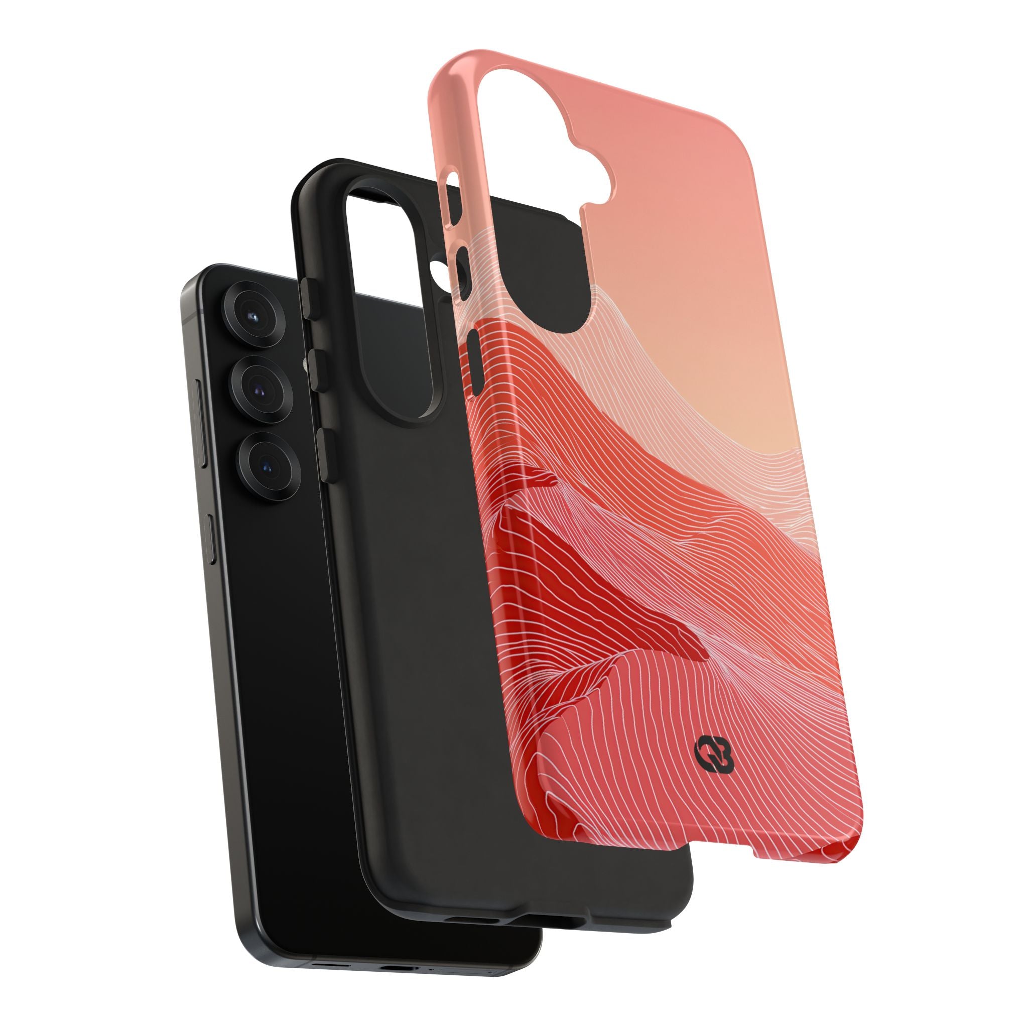 Red Tough Phone Case for Samsung - Crimson Ridge Contour