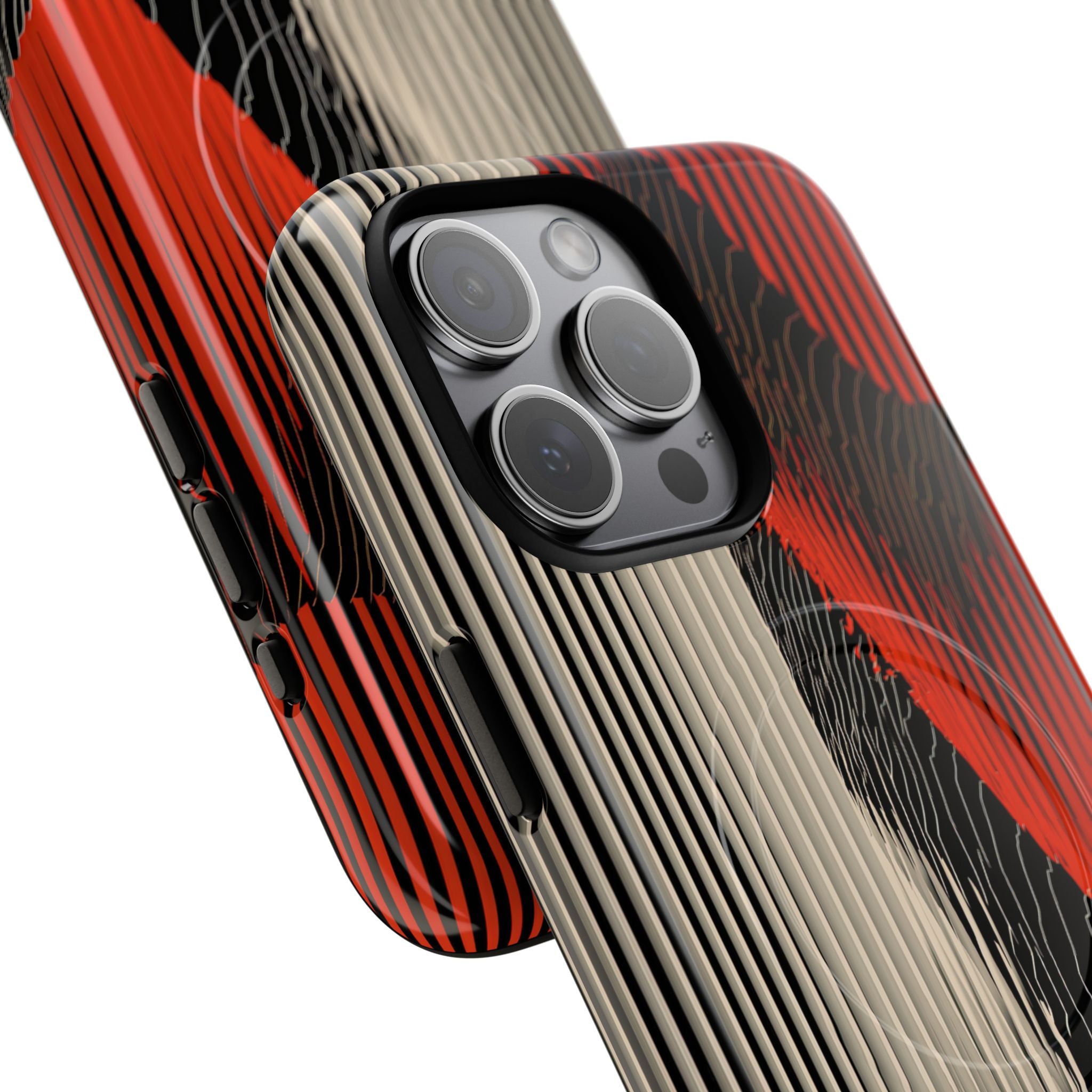 Red Tough 2.0 Magsafe Phone Case for iPhone - Crimson Pulse Topo