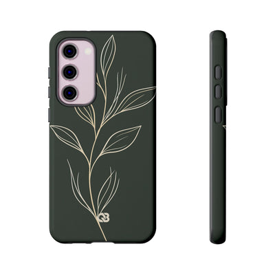Minimal Botanical Stem · Tough Phone Case for Samsung · Green