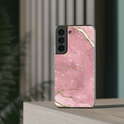 Rose Sparkle Marble · Soft Phone Case for Samsung