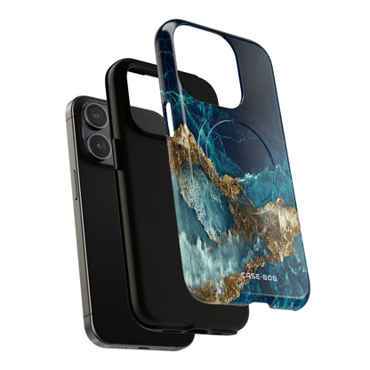 Gezacktes Gold Split iPhone 15 Pro Case - Tough+