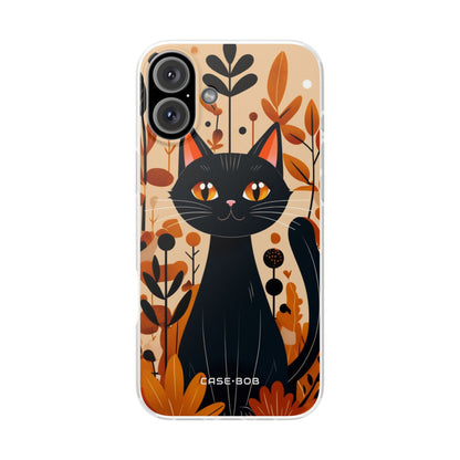 Black Cat Glow iPhone 16 Plus Case - Soft