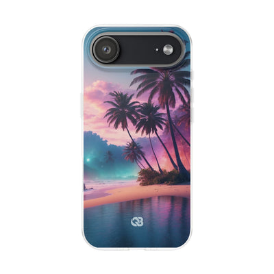 Neon Shore Palms · Soft Phone Case for iPhone