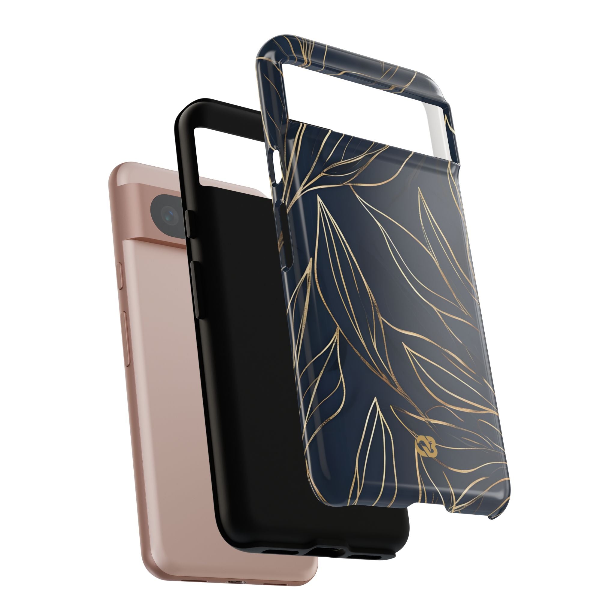 Gilded Navy Foliage · Tough Phone Case for Google Pixel