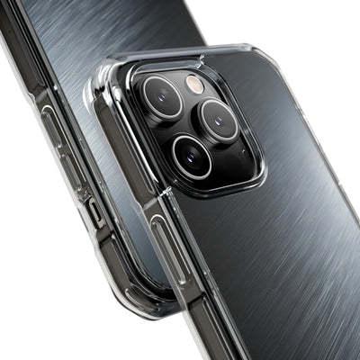 Brushed Obsidian Steel · Clear Impact Magnetic Phone Case for iPhone ·  Grey