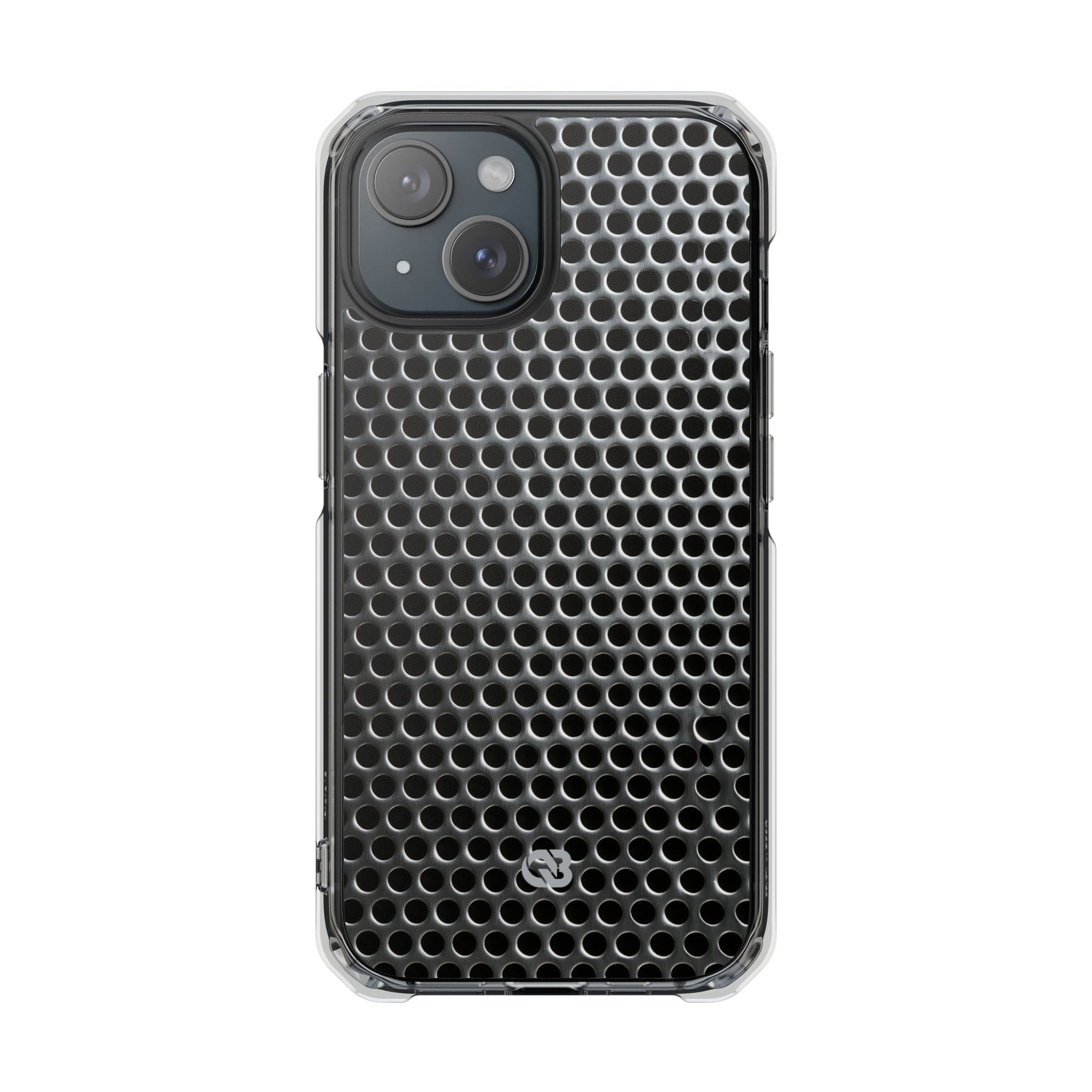 Silver Impact MagSafe Phone Case for iPhone - Brutalist Steel Mesh