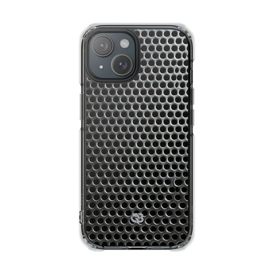 Silver Impact MagSafe Phone Case for iPhone - Brutalist Steel Mesh