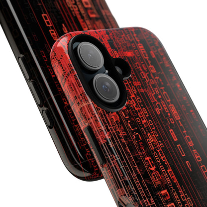 Crimson Glyphs iPhone 16 Hoesje - Tough