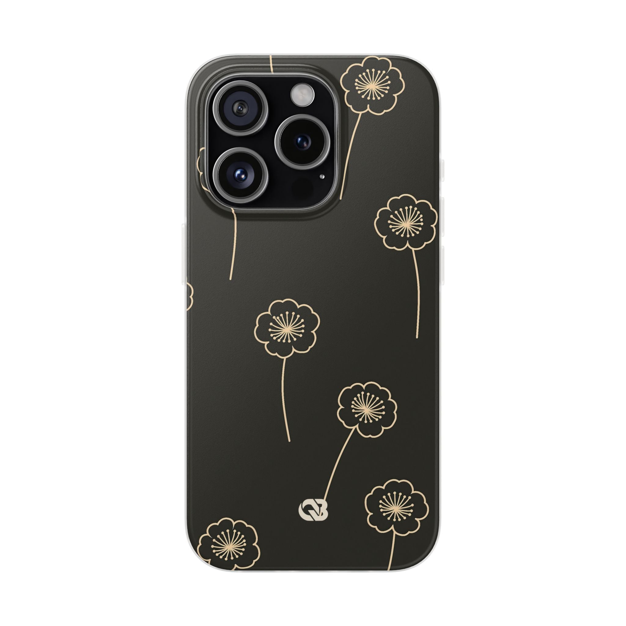 Black Lite Phone Case for iPhone - Obsidian Sand Petals