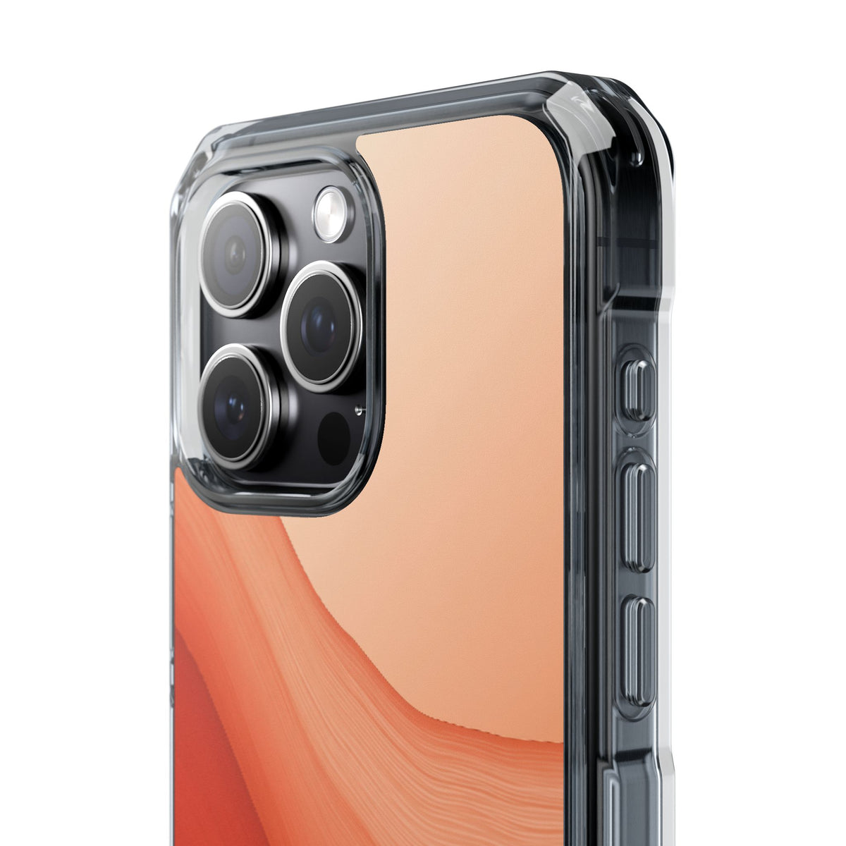 Terracotta Flow · Clear Impact Magnetic Phone Case for iPhone · Orange