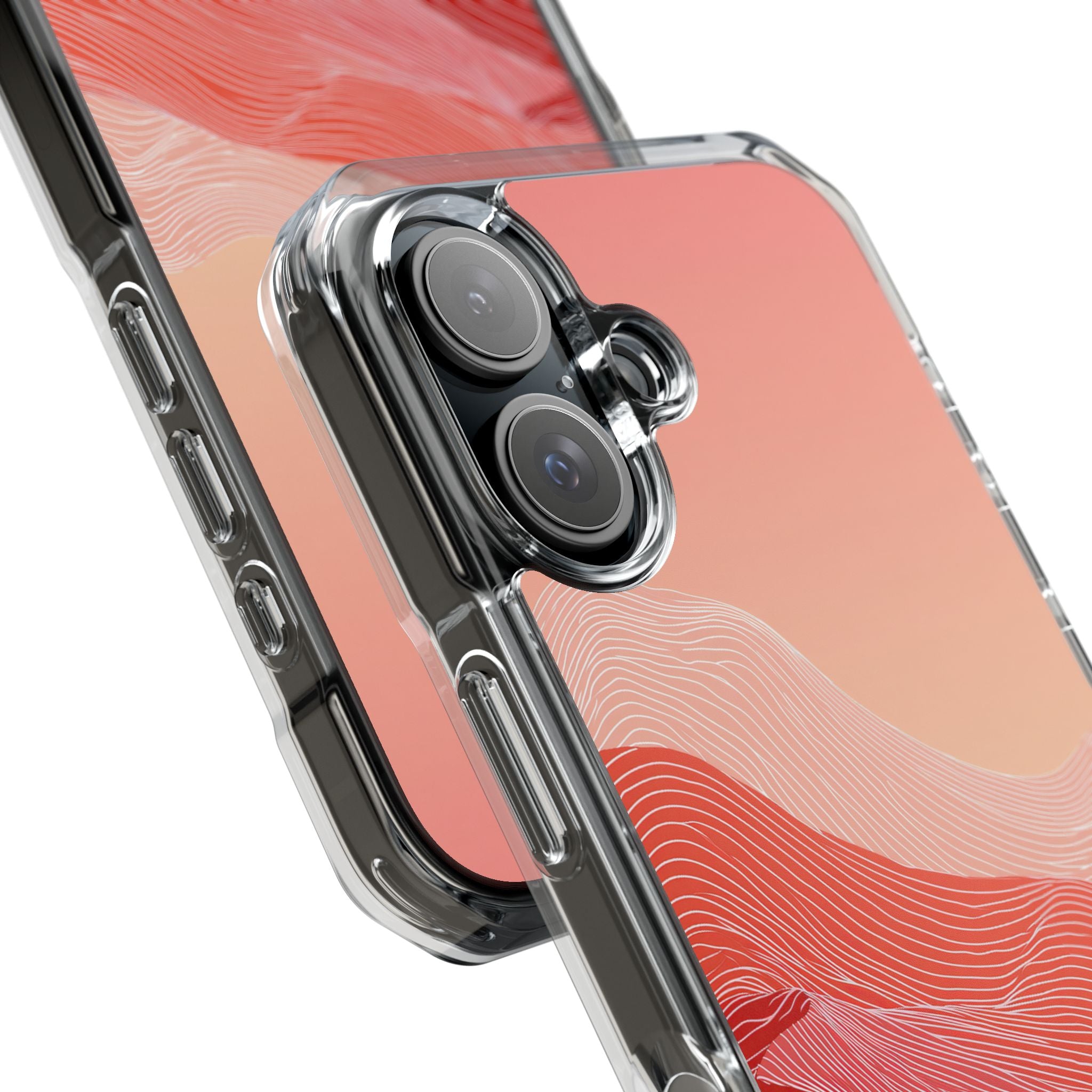 Red Impact MagSafe Phone Case for iPhone - Crimson Ridge Contour
