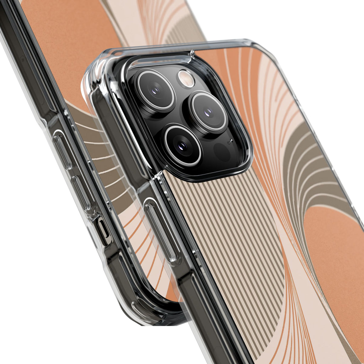 Terracotta Meridian · Clear Impact Magnetic Phone Case for iPhone · Orange