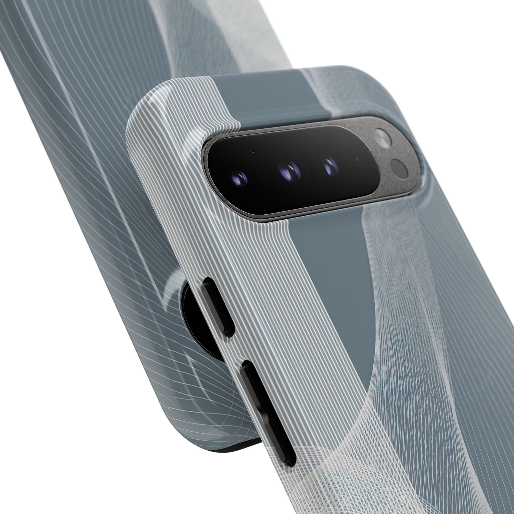 Grey Tough Phone Case for Google Pixel - Slate Mesh Horizon