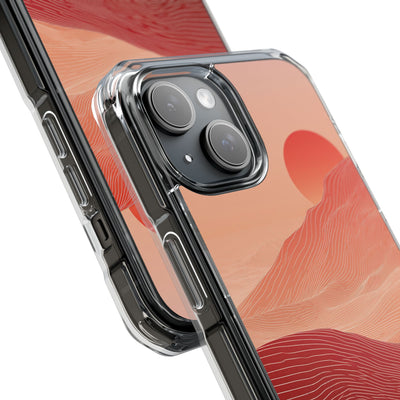Red Impact MagSafe Phone Case for iPhone - Crimson Ridge Lines