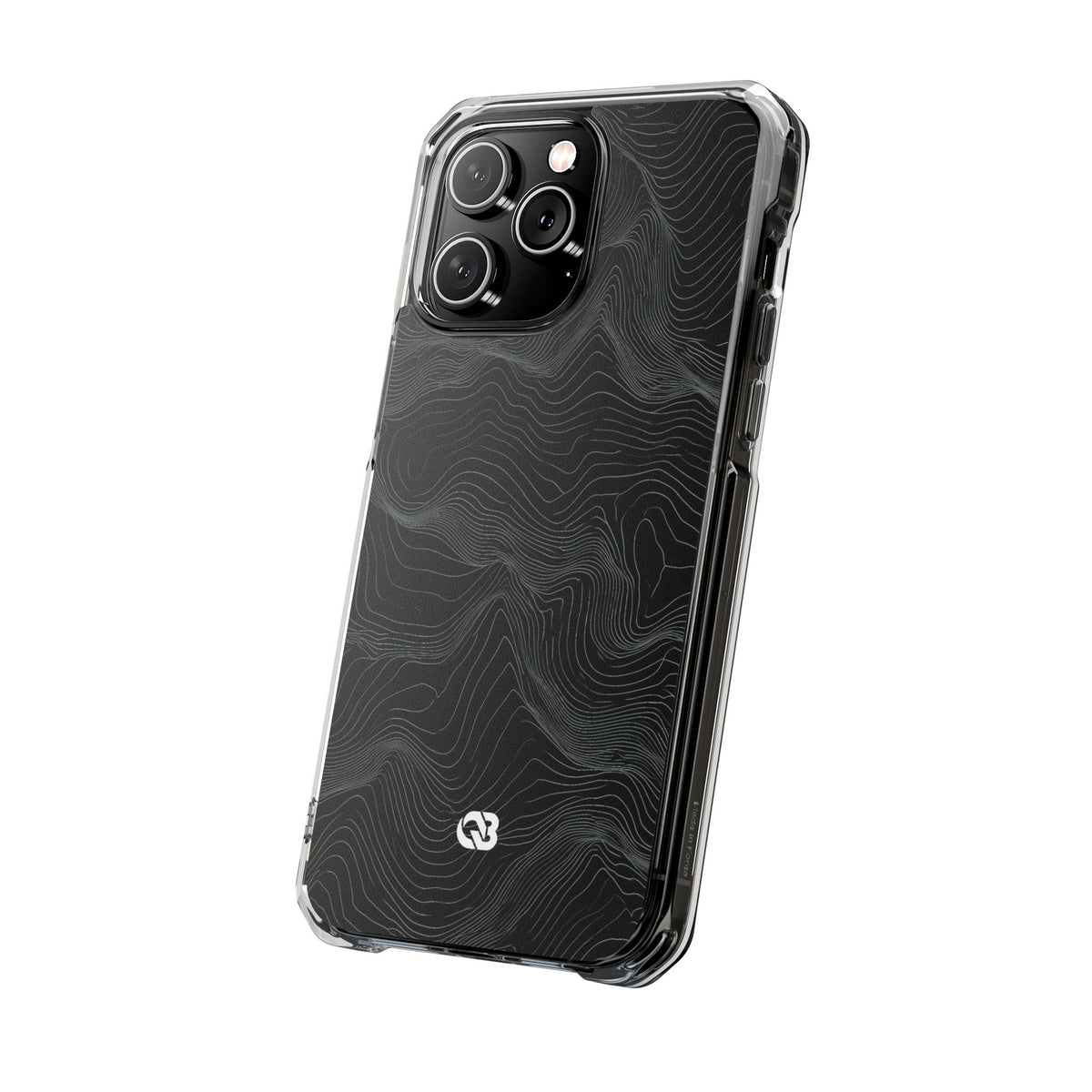 Obsidian Contour Elevation · Clear Impact Magnetic Phone Case for iPhone · Black
