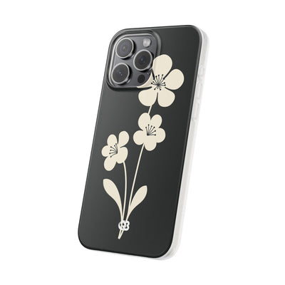 Black Lite Phone Case for iPhone - Obsidian Cream Bloom