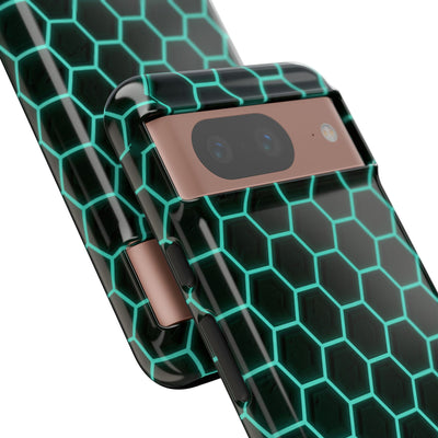 Neon Hex Spectrum · Tough Phone Case for Pixel ·  Teal