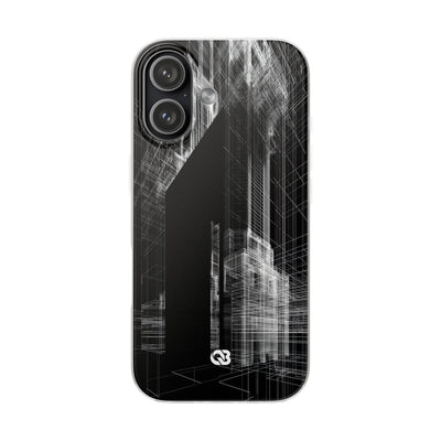 Black Lite Phone Case for iPhone - Ghost Urban Wireframe