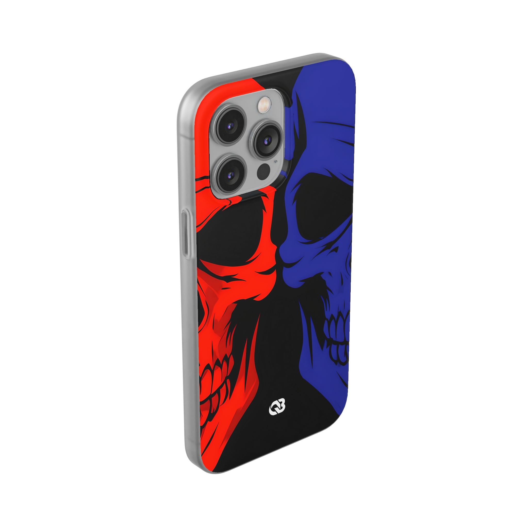 Crimson Cobalt Skulls · Soft Phone Case for iPhone