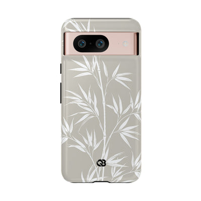 Beige Tough Phone Case for Google Pixel - Sandstone Bamboo Stalks