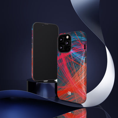 Neon Fiber Stream · Tough Phone Case for iPhone · Red
