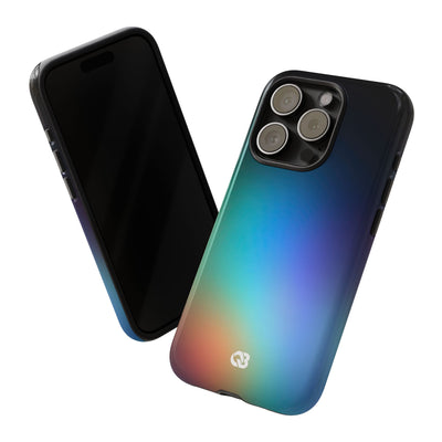 Black Tough Phone Case for iPhone - Electric Prism Grain