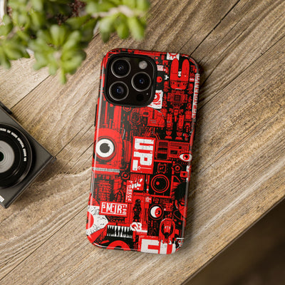 Neo Mecha Collage · Tough Phone Case for iPhone · Red