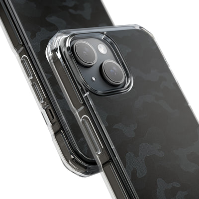 Blackout Urban Camo · Clear Impact Magnetic Phone Case for iPhone · Black