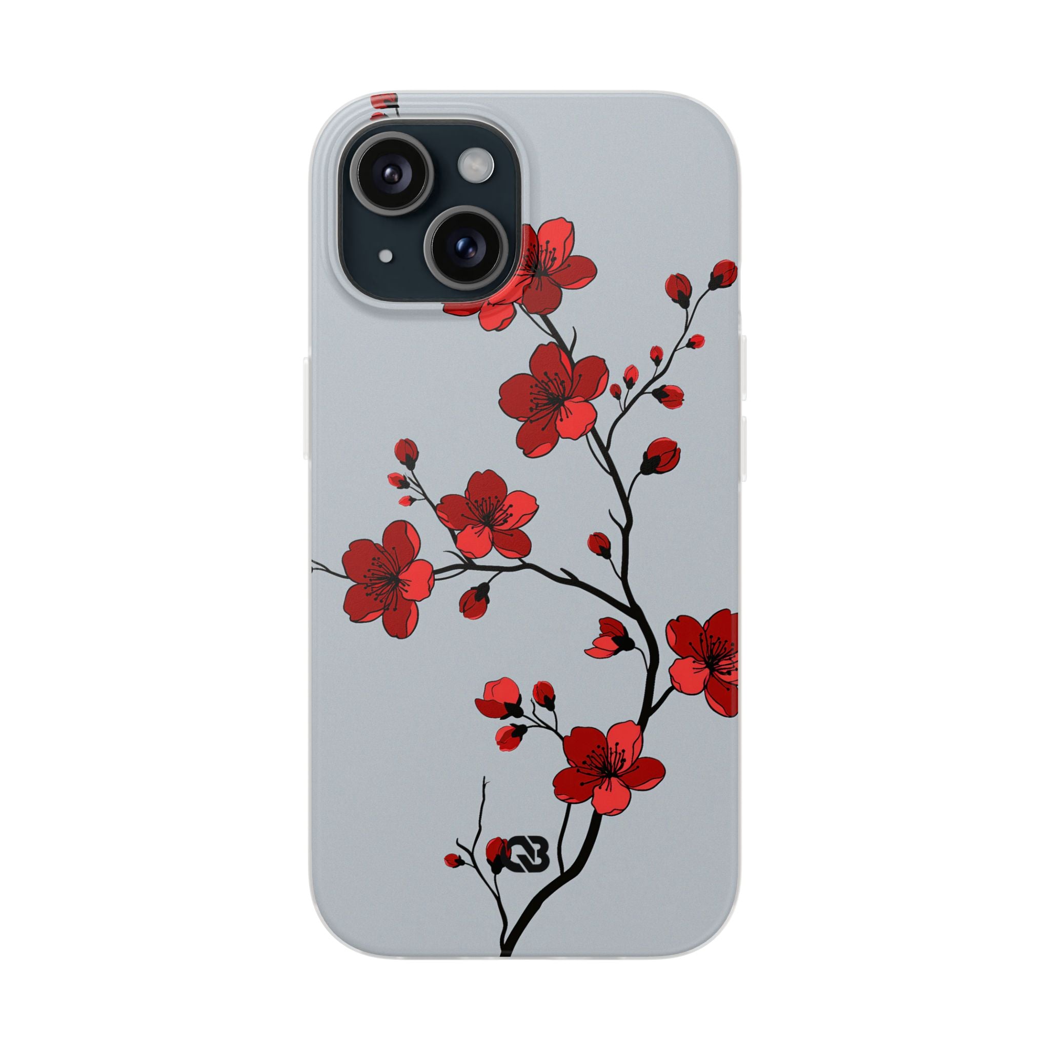 Grey Lite Phone Case for iPhone - Crimson Blossom Onyx