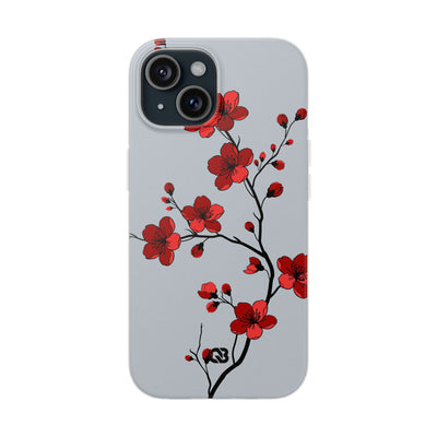 Grey Lite Phone Case for iPhone - Crimson Blossom Onyx