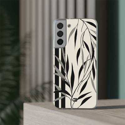 Beige Lite Phone Case for Samsung - Soot Leaf Sketch