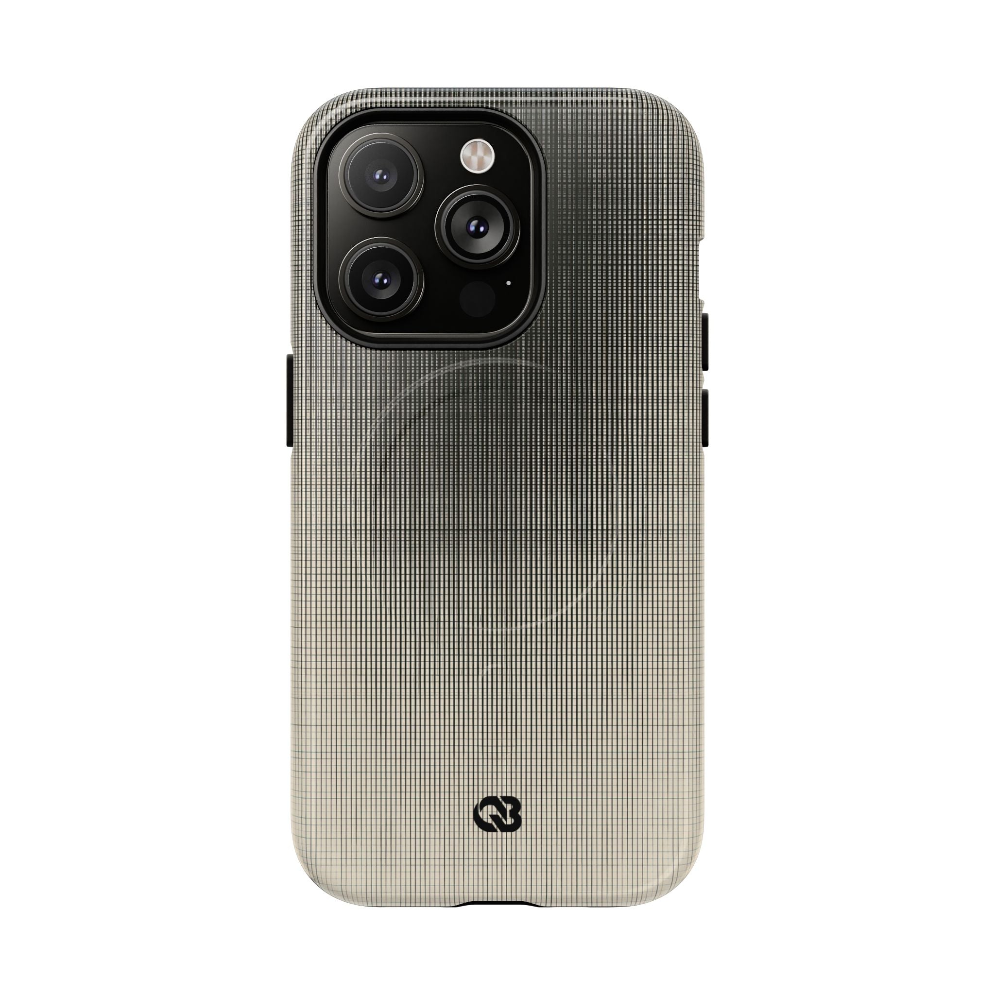 Beige Tough 2.0 Magsafe Phone Case for iPhone - Carbon Screen Grid